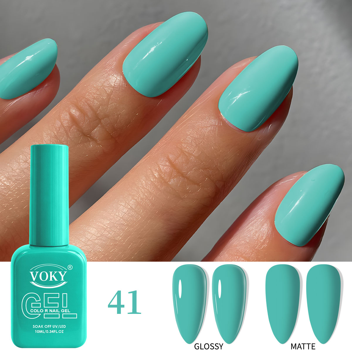 Street Fashion High End - High-end macaron turquoise blue gel nail