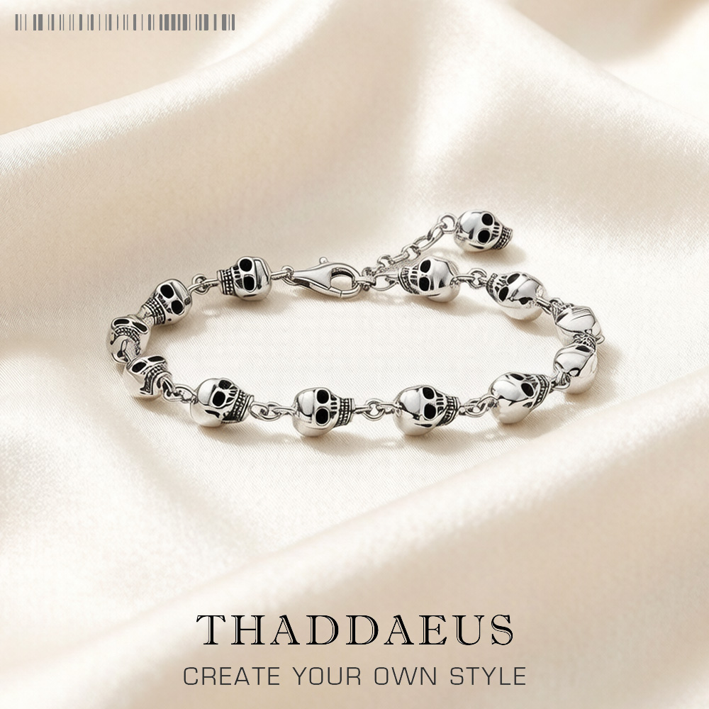 Street Fashion Europe - Skulls Link Chain Bracelets Punk 925