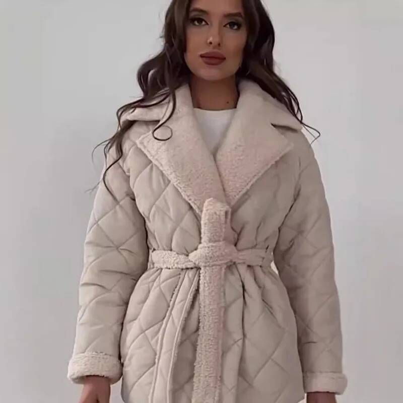 Elegant Quilted With Faux Fur  - Street Fashion Fall 2025 评论和价格