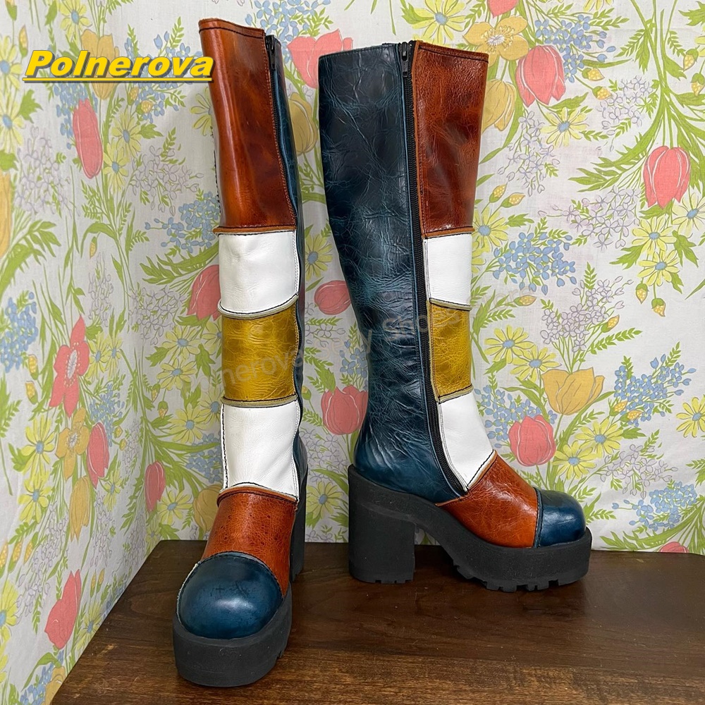 Women Retro Patchwork Leather  - Street Fashion Vintage 评论和价格
