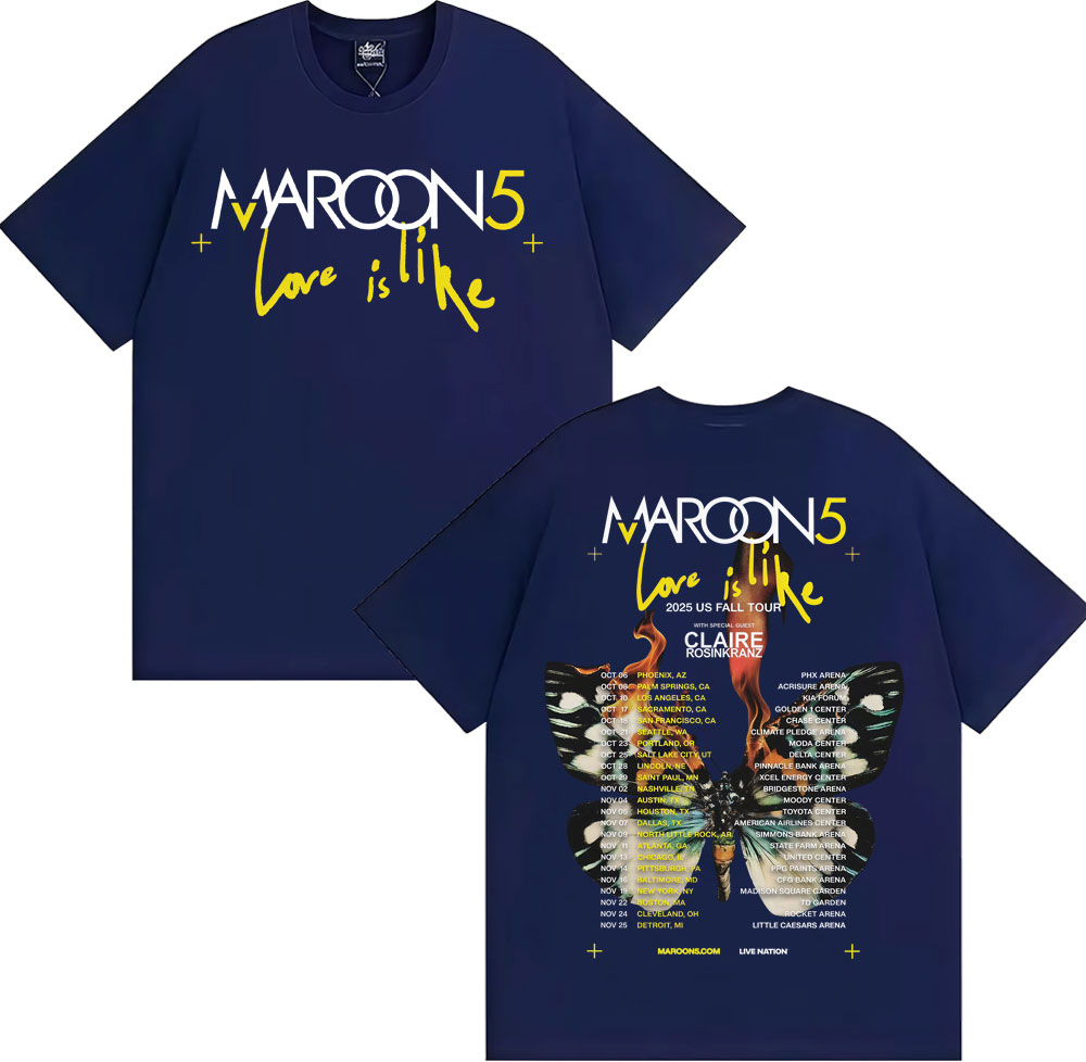 Band Maroon 5 Love Is Like US  - Street Fashion Fall 2025 评论和价格