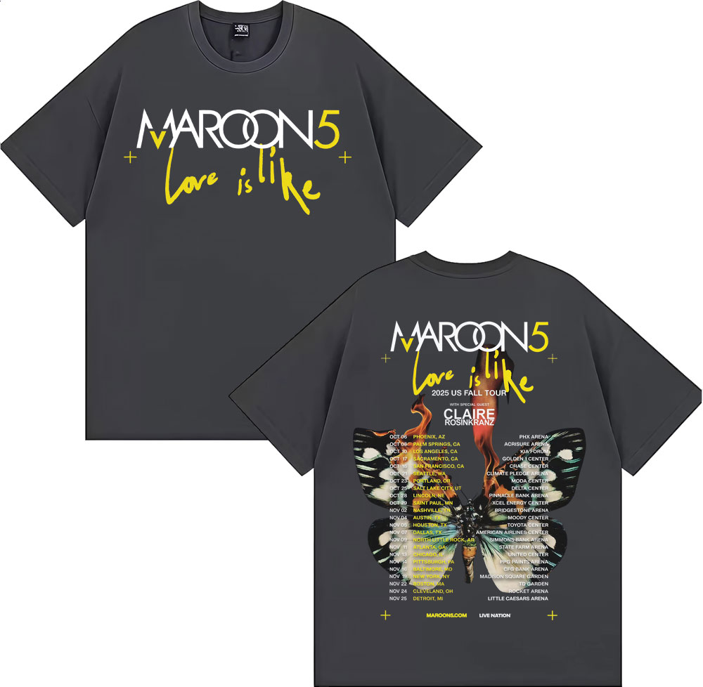 Band Maroon 5 Love Is Like US  - Street Fashion Fall 2025 评论和价格
