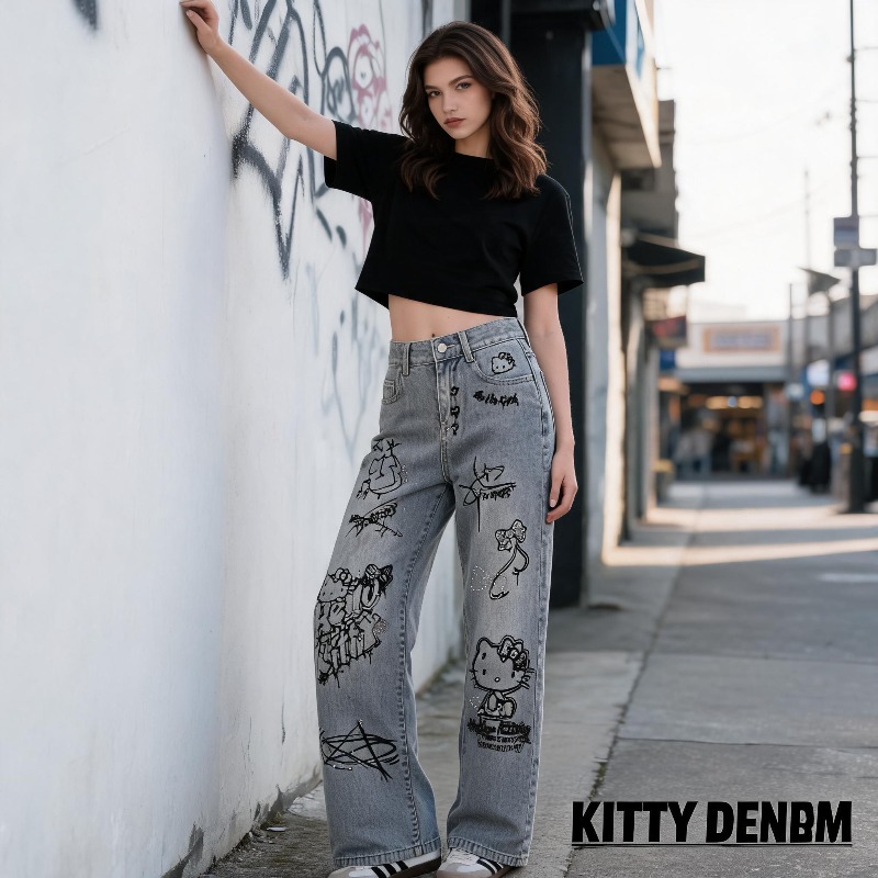 Cute Keiokitty Rhinestone Graf - Street Fashion Of Japan 评论和价格