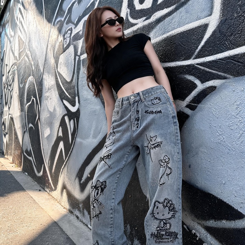 Cute Keiokitty Rhinestone Graf - Street Fashion Of Japan 评论和价格