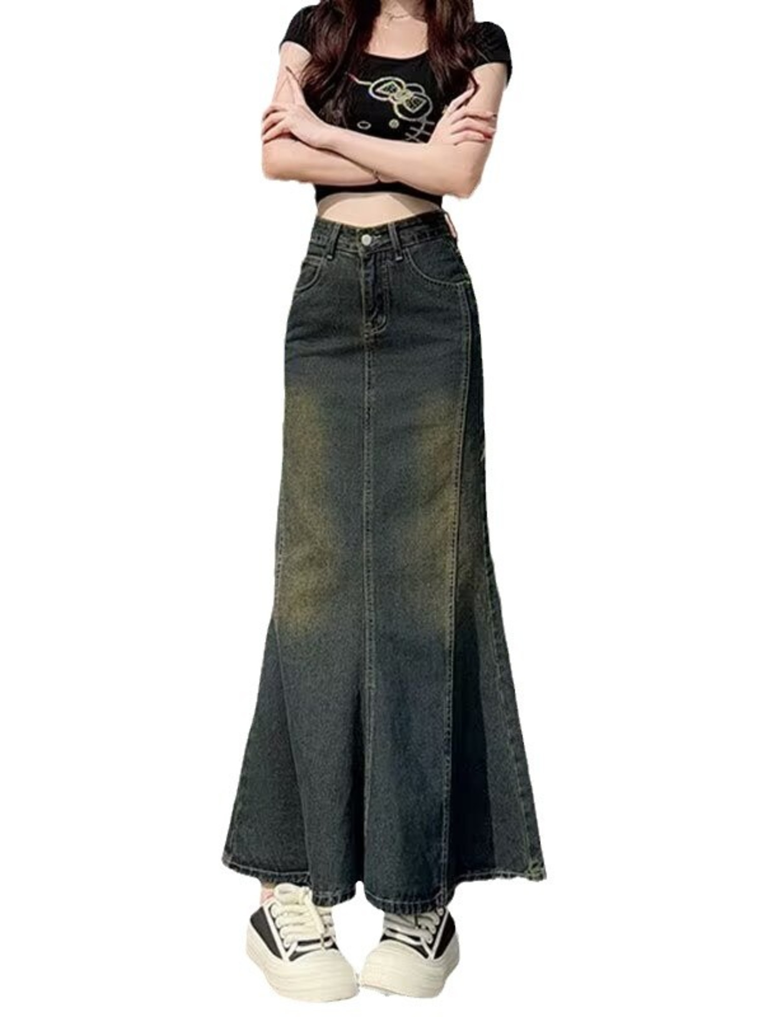 Women's Vintage Washed Denim M - Street Fashion Vintage 评论和价格