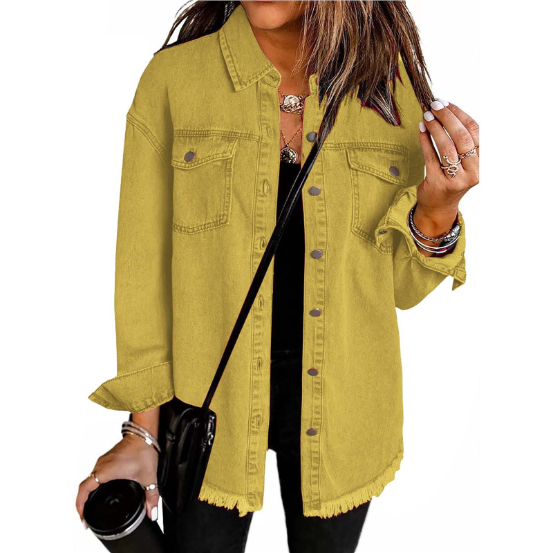 Women's Washed Denim Shirt Jac - Street Fashion Europe 评论和价格