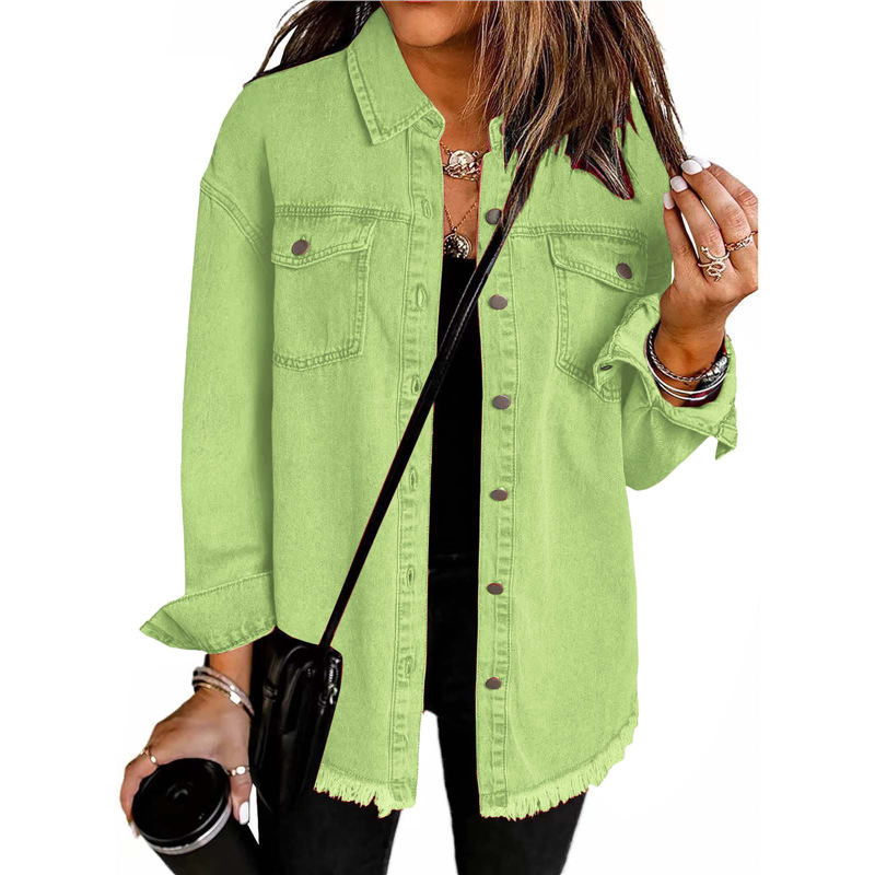 Women's Washed Denim Shirt Jac - Street Fashion Europe 评论和价格