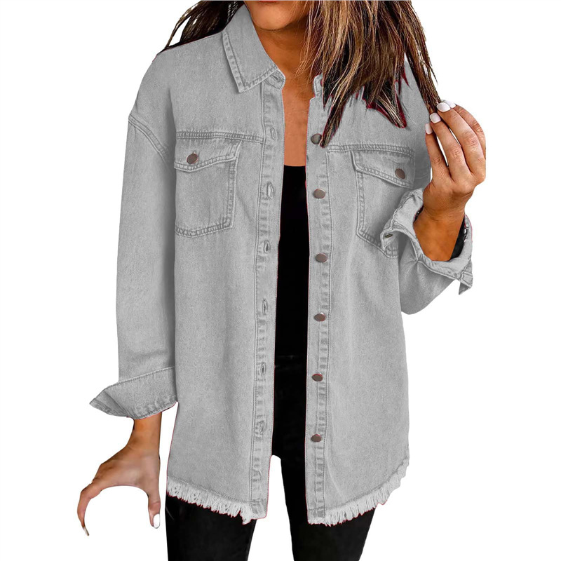 Women's Washed Denim Shirt Jac - Street Fashion Europe 评论和价格
