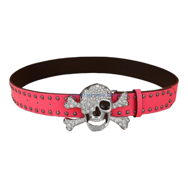 X7XB Rivet Studded Skull Buckl - Street Fashion Reference 评论和价格