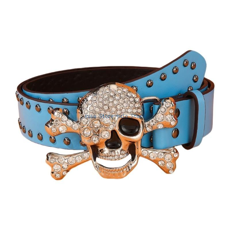 X7XB Rivet Studded Skull Buckl - Street Fashion Reference 评论和价格