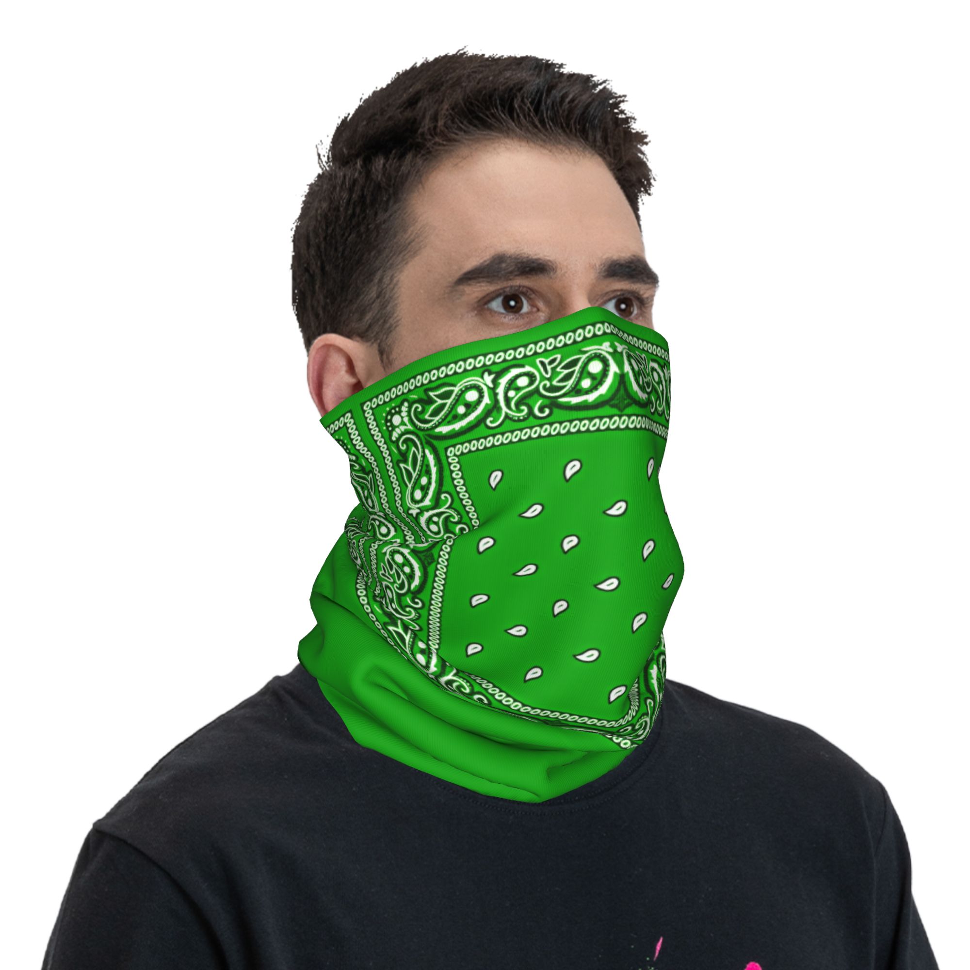 green Bandana  Cool Cycling Ma - Balaclava Face Mask 评论和价格