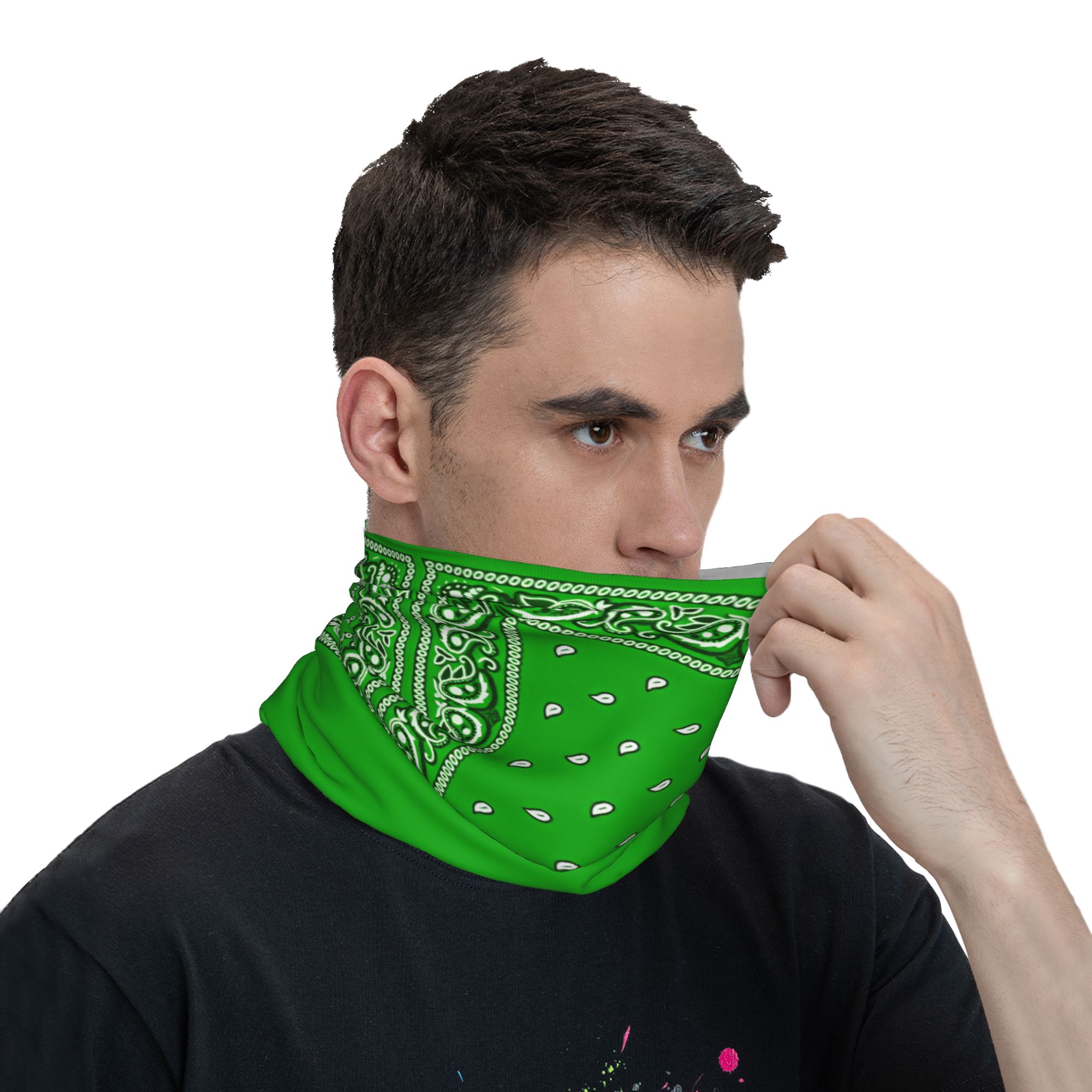 green Bandana  Cool Cycling Ma - Balaclava Face Mask 评论和价格